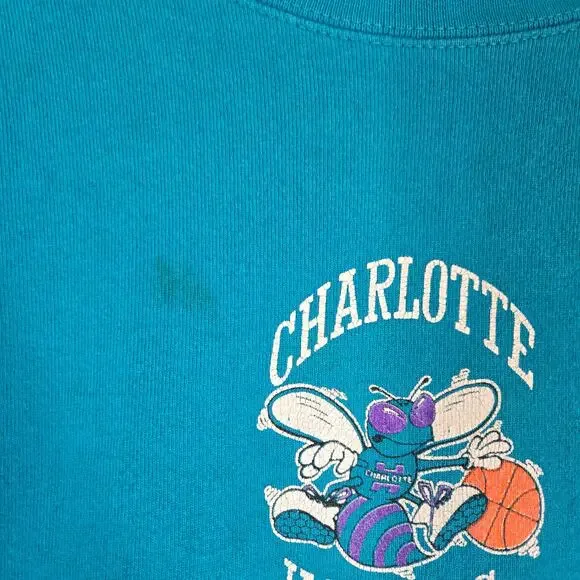 VTG Charlotte Hornets Basketball Sweatshirt Mens Large Logo Athletic 0826 - Picture 4 of 12